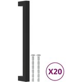  Ručke za ormarić 20 kom crne 192 mm od nehrđajućeg čelika | shoptok.hr