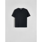 Reserved majica slim fit z v-izrezom - črna | Shoptok.si