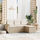 Maison Chic Seti vrtnega pohištva - Vrtna garnitura - Vrtni pohištvo set 4-delna z blazinami bež poli ratan, (21817378) | Shoptok.si