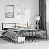  Metalni okvir kreveta uzglavlje i podnožje crni 183x213 cm | shoptok.hr