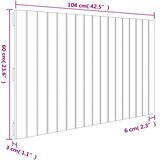  Zidno uzglavlje crni 108 x 3 x 60 cm od masivne borovine | shoptok.hr
