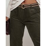 DStreet Spodnie damskie oversize FEMCORD z paskiem oliwkowe | Shoptok.si