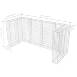  Gabionska ograda za tri kante za otpad od čelika 250x100x120 cm | shoptok.hr