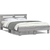 vidaXL Posteljni okvir z vzglavjem siva sonoma 120x190 cm inž. les Cene