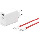 120W omrežni polnilnik z dvema priključkoma USB in USB C z 1m kablom, Bela, (5000191743)