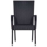  7-dijelni vrtni blagovaonski set crni | shoptok.hr