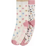 EWERS Čarape tamno bež / sivkasto plava / rosé / bijela