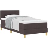 vidaXL vzmetna postelja z vzmetnico temno rjava 100x200 cm tkanina, (22083221) Cene
