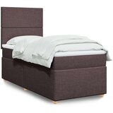 vidaXL box spring postelja z vzmetnico temno rjav 90x190 cm blago, (21291118) | Shoptok.si