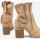 Resti Light brown women's boots on the post Ferrgo- Footwear | ePonuda.com