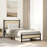 Furnova Kovinski posteljni okvir brez vzmetnice sonoma hrast 80x200 cm, (21940657) Cene