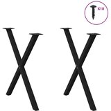 vidaXL Noge blagovaonski stol X-oblika 2 kom crne 70x(72-73) cm čelik | shoptok.hr