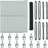 vidaXL Ograja v Obliki Heksagona Zelena 1,2x100 m Jeklo, Ograjni Stebri s Podnožjem 13 kos Ø32mm 68,5cm Galvanizirano Jeklo | Shoptok.si