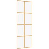 vidaXL Drsna vrata zlata 76x205 cm prozorno ESG steklo in aluminij | Shoptok.si
