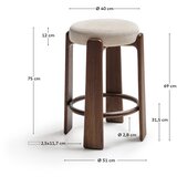 Kave Home Bež/u tamnoj prirodnoj boji barska stolica od čvrste jeseni (visine sjedala 75 cm) Granite – | shoptok.hr