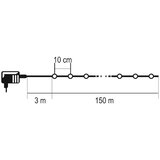  LED spoljni niz 1500xLED/230V, 8 funkcija, 153 m, IP44, topla bela + daljinski upravljač | Eponuda.com