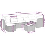 vidaXL 8-dijelni set vrtnih sofa s jastucima smeđi od poliratana | shoptok.hr