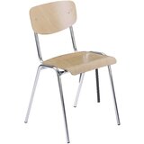  Stol za nalaganje CLASSIC, kromirano ogrodje, DE 4 kosi, les naravna bukev | Shoptok.si