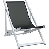 vidaXL Sklopive stolice za plažu 2 kom crne od aluminija i tekstilena | shoptok.hr