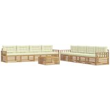 vidaXL Zunanja garnitura za sedenje 9 pcs Bela in krem Poliester, (5000282385) | Shoptok.si