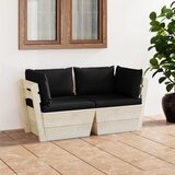 Maison Chic Vrtni kavč - Zunanji kavč dvosed iz palet z blazinami smrekovina, (22041719) | Shoptok.si