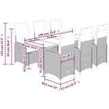 vidaXL Vrtna bistro garnitura 7-delna z blazinami rjav poli ratan | Shoptok.si