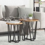  Set pomoćnih stolića 2 pcs Stari drvo i crna | shoptok.hr