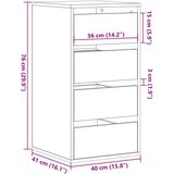  Kutna komoda s ladicama crna 40x41x76 cm od konstruiranog drva | shoptok.hr