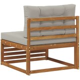  Vanjska srednja sofa Čvrsto drvo akacije Prirodna - Prirodna i svijetlo siva srednja sofa | shoptok.hr