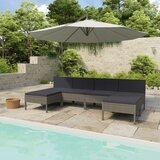 Maison Chic Seti vrtnega pohištva - Vrtna garnitura - Vrtni pohištvo set z blazinami 6-delna poli ratan siva, (21795985) | Shoptok.si