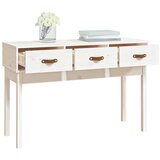 The Living Store Konzolni stol bijeli 114 x 40 x 75 cm od masivne borovine | shoptok.hr