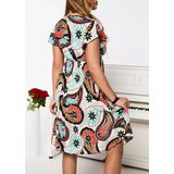 Resti Women's white and black knee-length dress with print- Clothing | Shoptok.si