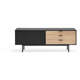 Teulat Črna TV omarica v hrastovem dekorju 140x52 cm Sierra - Teulat Cene