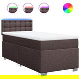 vidaXL Box spring postelja z vzmetnico temno rjava 80x200 cm blago, (21291989) Cene