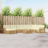  Set vanjskih sofa 9 kom. Bijela i krem Čvrsto drvo akacije | shoptok.hr