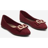 Resti Women's burgundy ballerinas with an ornament on the toe Cavo - Footwear | ePonuda.com