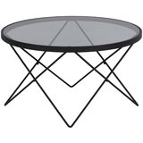 Actona Črna mizica s stekleno mizno ploščo ø 80 cm Cuxton – Cene