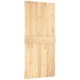  Klizna vrata Prirodna i crna 95 x 210 cm Čvrsta borovina | shoptok.hr
