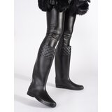 Shelvt Matte black women's wellingtons | ePonuda.com