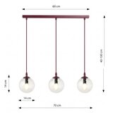  Crveni luster na kablu COSMO 3xE14/10W/230V | Eponuda.com