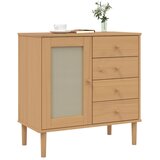  Komoda SENJA smeđa izgled ratana 80x40x80cm masivna borovina | Eponuda.com