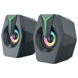 Gembird SPK-B26 * Stereo zvucnici black LED, 2.0 inch, 6W RMS (2x3W) USB pwr, volume control, 3,5mm