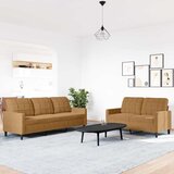  2-dijelni set sofa s jastucima smeđi baršunasti | shoptok.hr