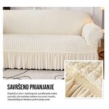 HOMEMATES Retro Pokrivač za dvosede i kauče od 145cm do 185cm - Bela | Eponuda.com