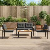  Set vanjskog namještaja 4 pcs Tamnosiva poliratan | Eponuda.com