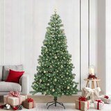 vidaXL Božično drevo med 300 LED z stojalom Zelena 240 cm PVC | Shoptok.si
