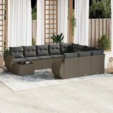 vidaXL 11-dijelni set vrtnih sofa poliratan s jastucima svijetlosivi | shoptok.hr