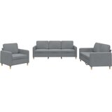  3-dijelni set sofa s jastucima svjetlosivi od tkanine | shoptok.hr