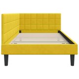 vidaXL Kutni okvir kreveta s uzglavljem Žuta 100 x 200 cm Baršun | shoptok.hr