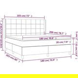  Box spring postelja z vzmetnico temno siva 180x200 cm blago, (20790901) | Shoptok.si